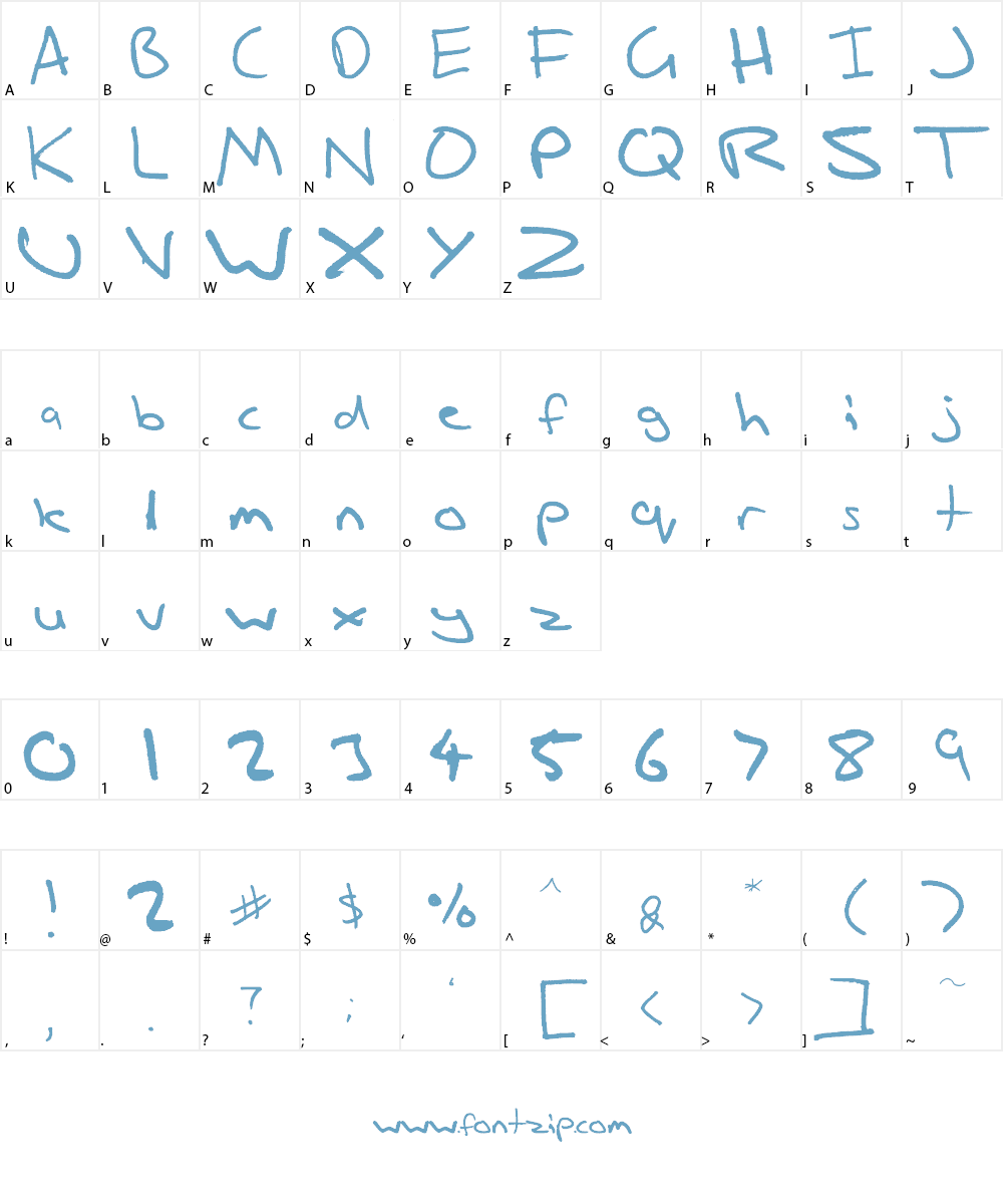Jungle's Severly Crappy Font Font Character